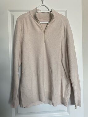 lululemon athletica Men's Half-Zip Cowl Sweater in Light Beige
